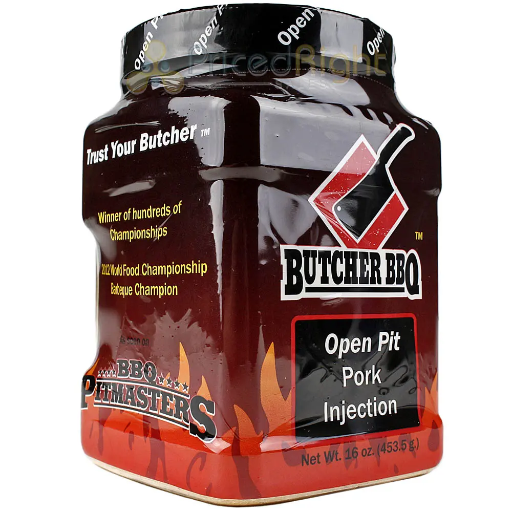 Butcher Bbq Open Pit Pork Injection Or Marinade 16 Oz. Gluten Free And Msg Free 1