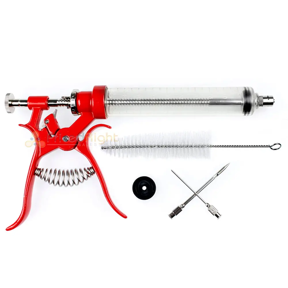 Gourmet Pistol Grip Meat Injector Syringe 50Cc Metal Handle Butcher Bbq 74782 1