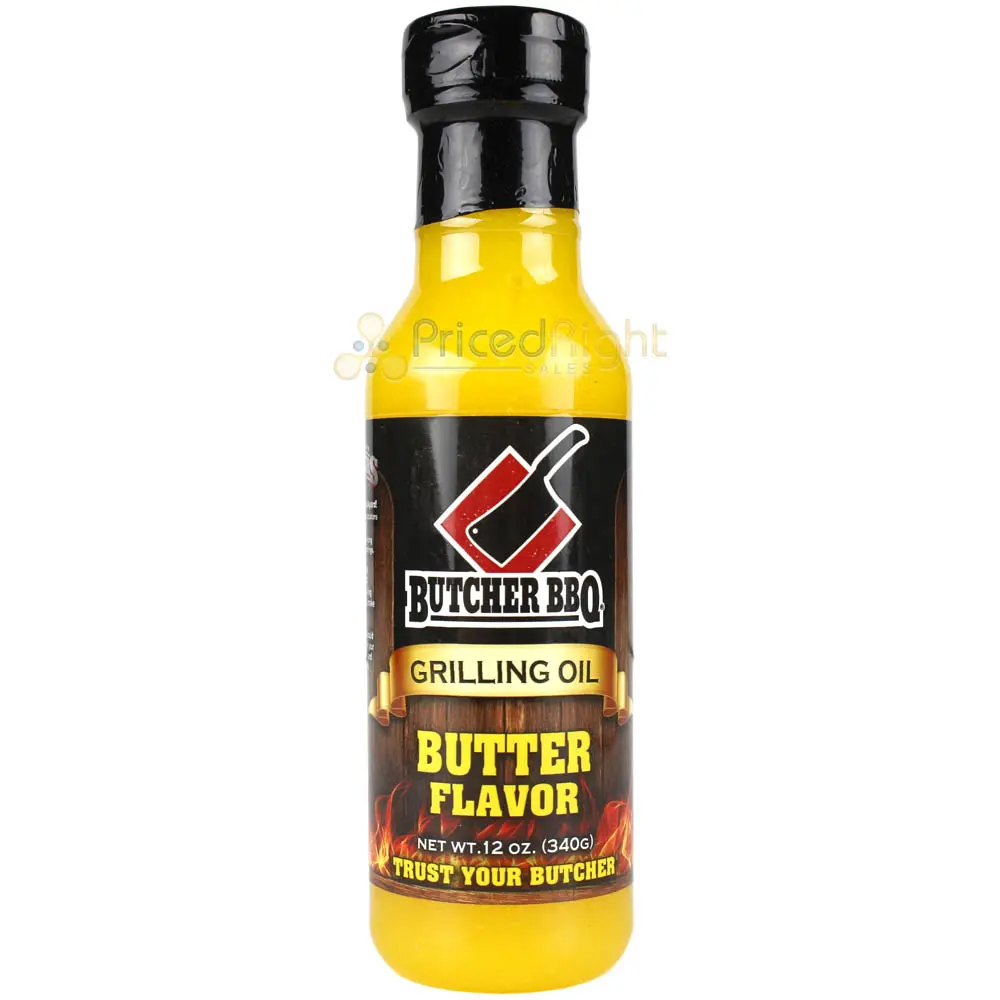 Butcher Bbq Butter Flavor Grilling Oil 12 Oz. Bottle Competition Rated Msg Free 1