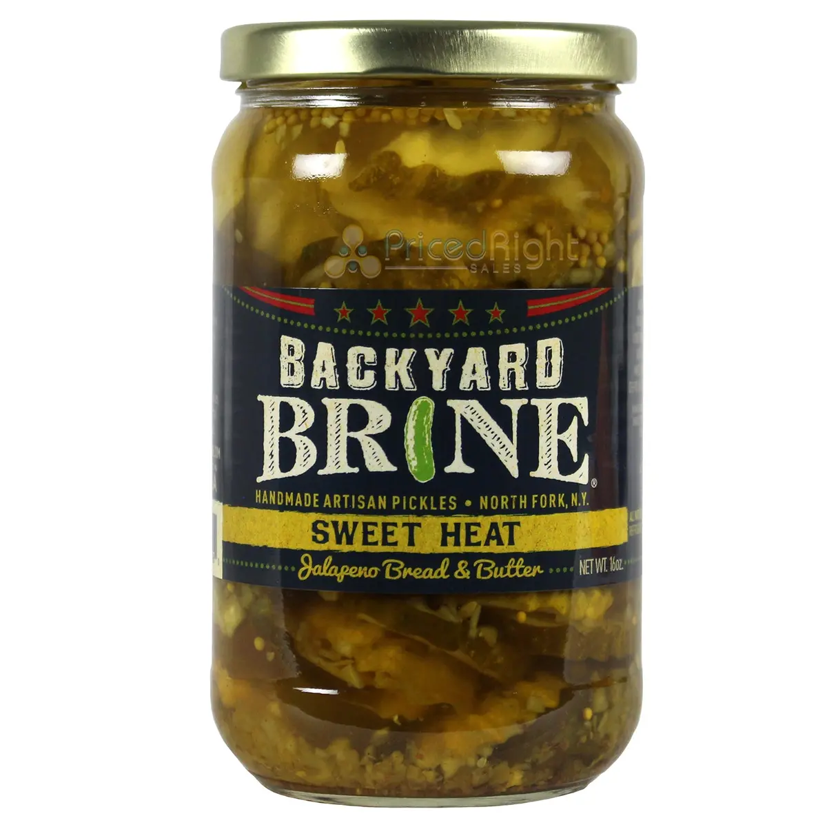 Backyard Brine Sweet Heat Jalapeno Bread & Butter Pickles 16 Oz 1