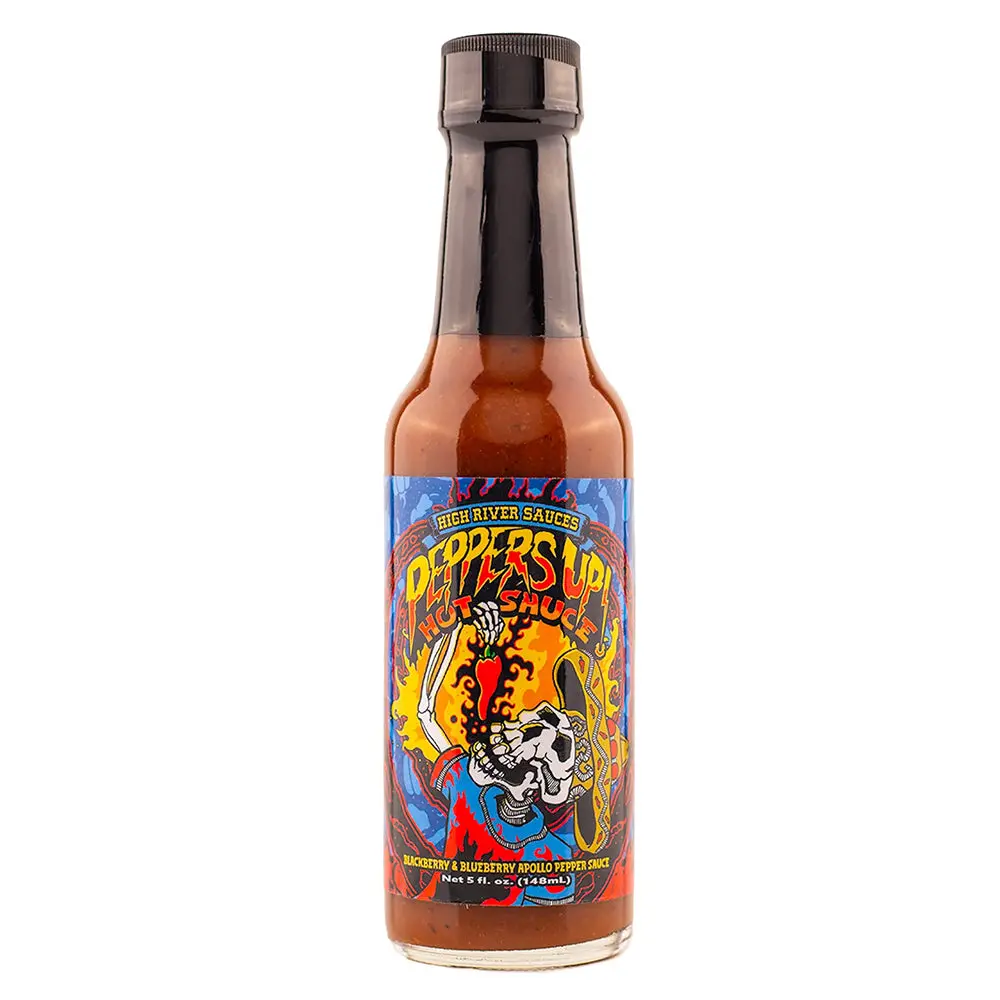 High River Sauces Peppers Up Hot Sauce 5 Oz Apollo Blackberry 860010055502-C 1