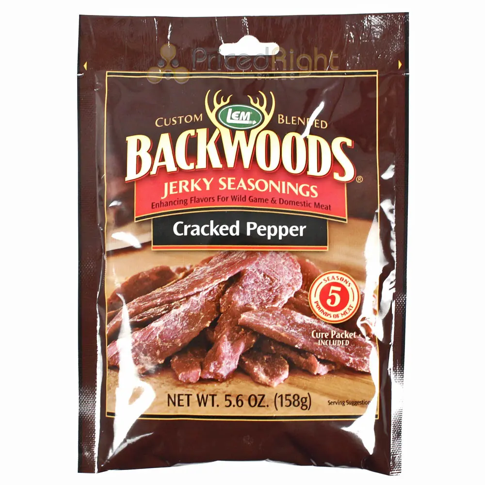 Lem 5.6 Oz Backwoods Cracked Pepper Jerky Seasonings Bag For 5 Lbs Of Meat 9024 1