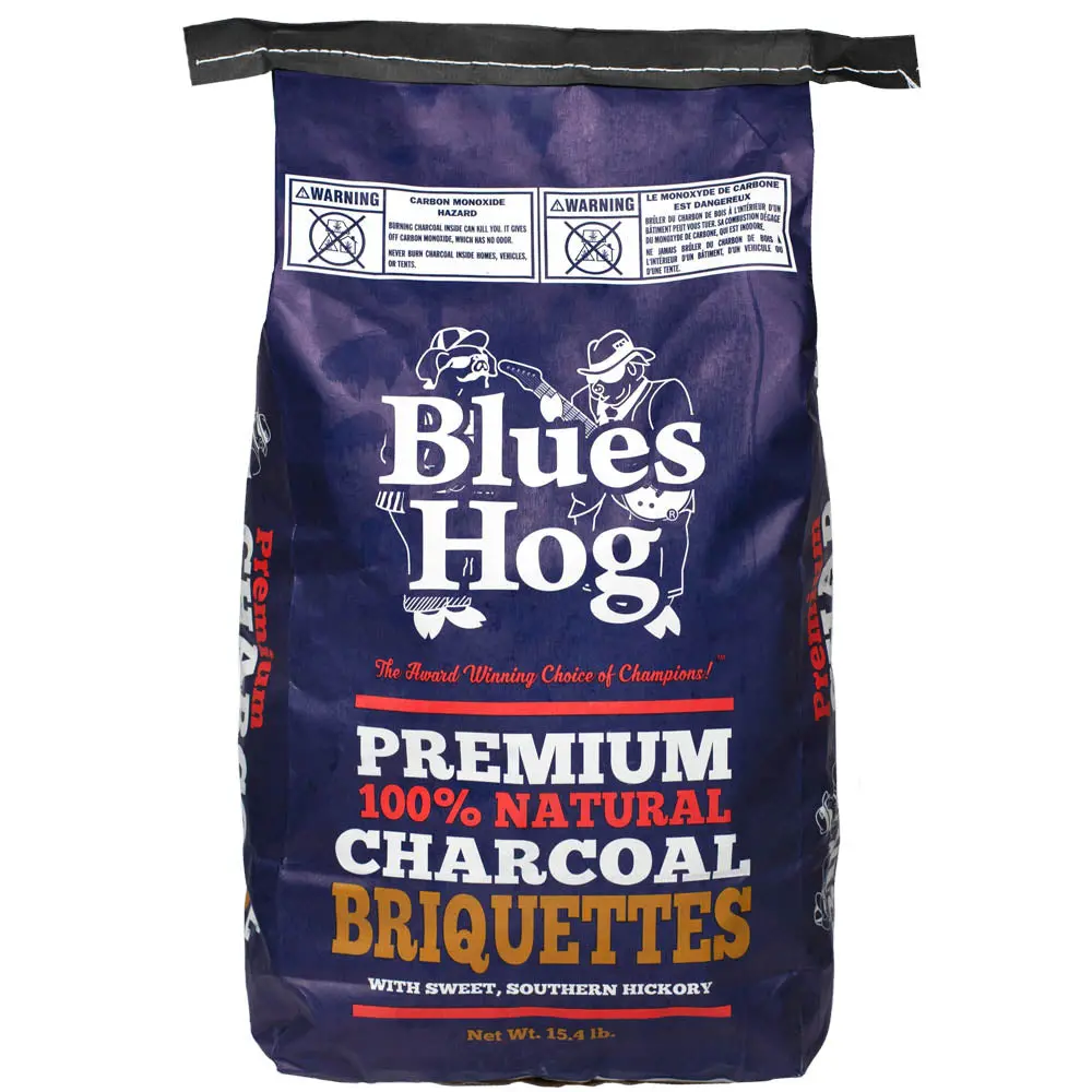 Blues Hog Premium Charcoal Briquettes Southern Hickory 100% Natural 15.4 Lb Bag 1