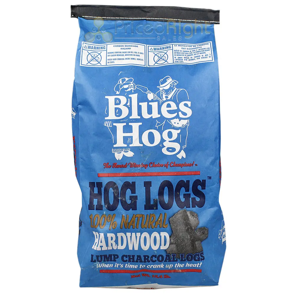 Blues Hog Charcoal Hog Logs 100% Natural Hardwood Lump Charcoal Logs 15.4 Lbs 1