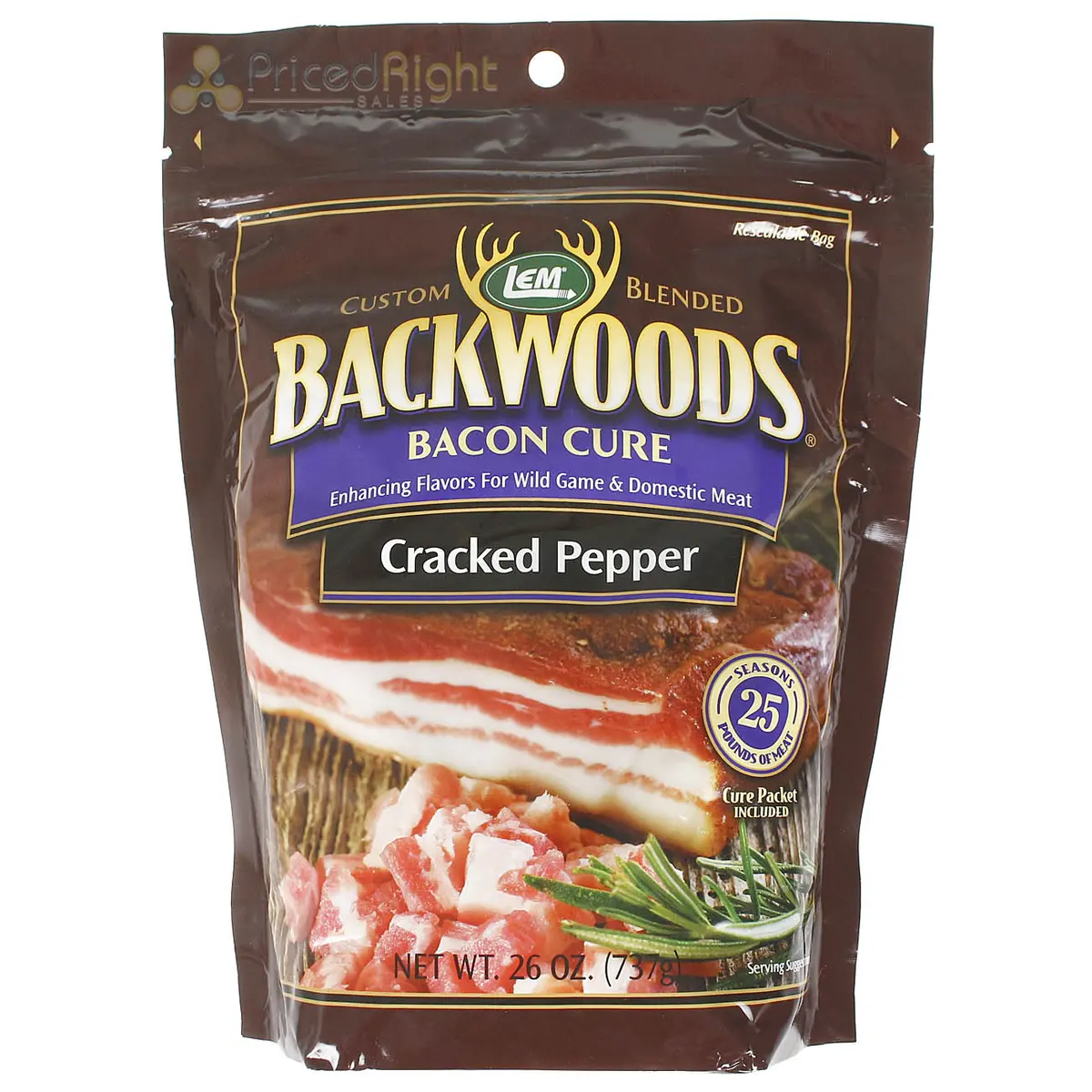 Lem Backwoods Cracked Pepper Bacon Cure Seasons 25 Pounds Of Meat 26 Oz 9135 1