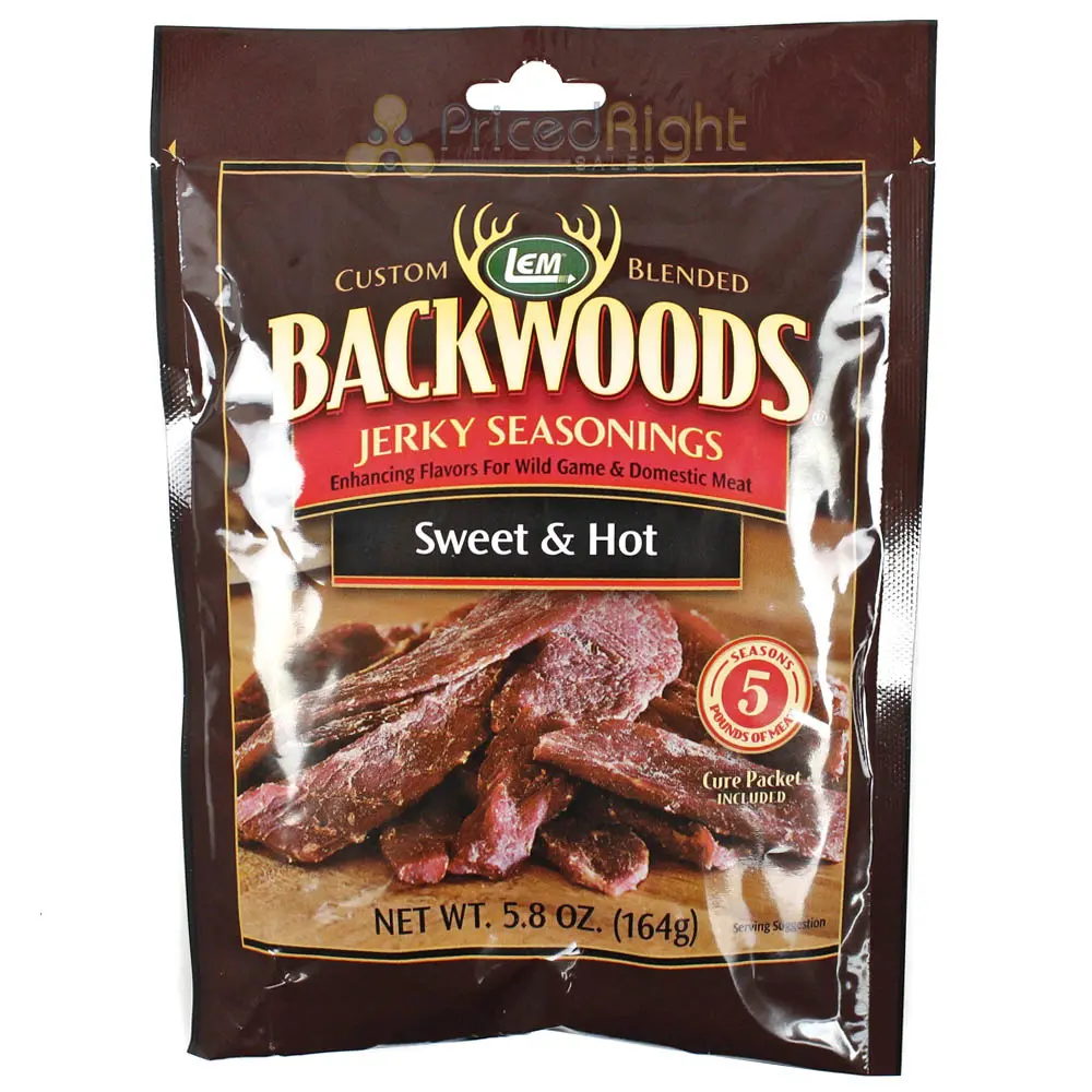 Lem 5.8 Oz Backwoods Sweet & Hot Jerky Seasonings For 5 Lbs Of Meat 9153 1 Bag 1
