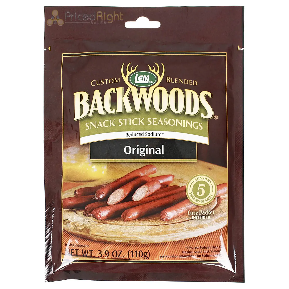 Backwoods Reduced Sodium Snack Stick Seasoning For 5 Lbs Of Meat 3.9 Oz 9161 1