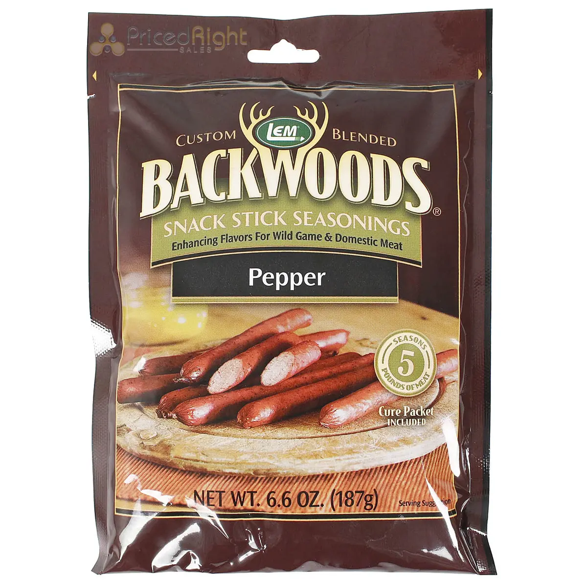 Backwoods 6.6 Oz Pepper Snack Stick Seasoning Cure Packet For 5 Lbs Of Meat 9271 1