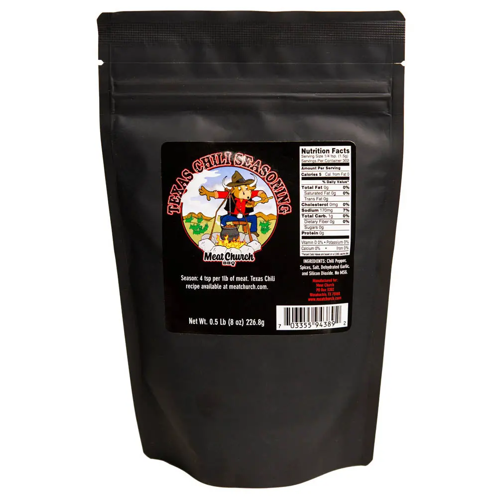 Meat Church Texas Chili Seasoning 8 Oz Resealable Bag 94389-Meatchurch 1