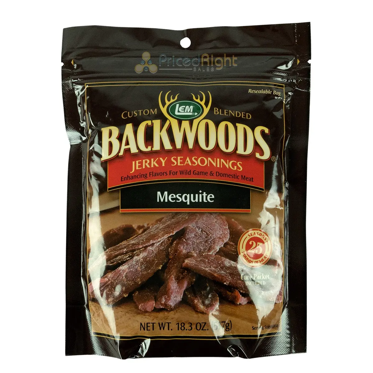 Backwoods Mesquite Jerky Seasoning For 25 Lbs Meat W/ Cure Packet Lem 18.3 Oz 1