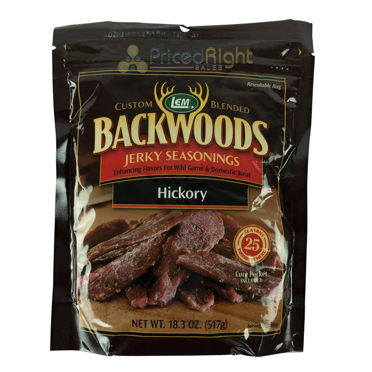 Backwoods Hickory Jerky Seasoning For 25 Lbs Meat W/ Cure Packet Lem 18.3 Oz 1