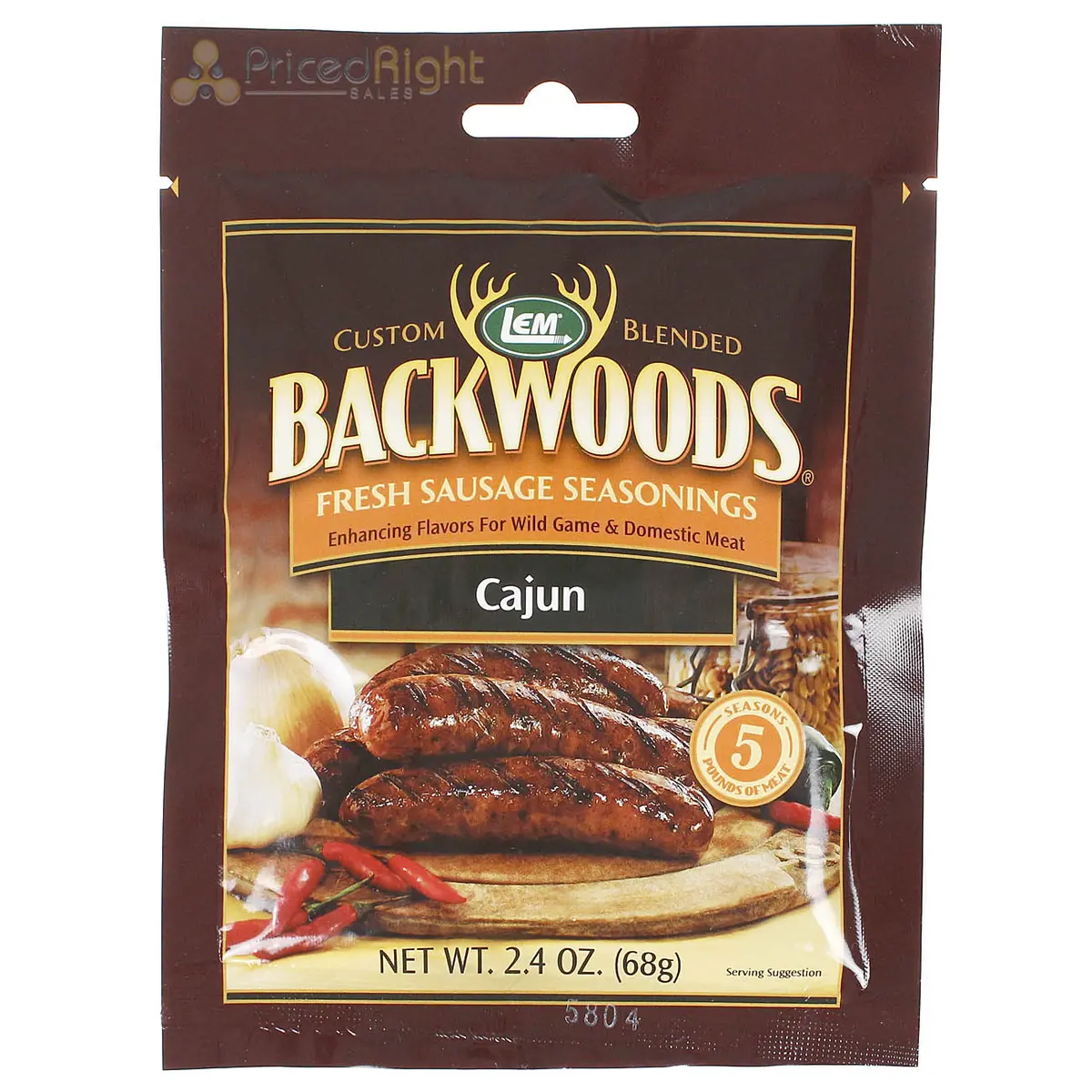 Backwoods 2.4 Oz Cajun Sausage Seasoning Custom Blend Makes 5 Lbs Of Meat 9699 1