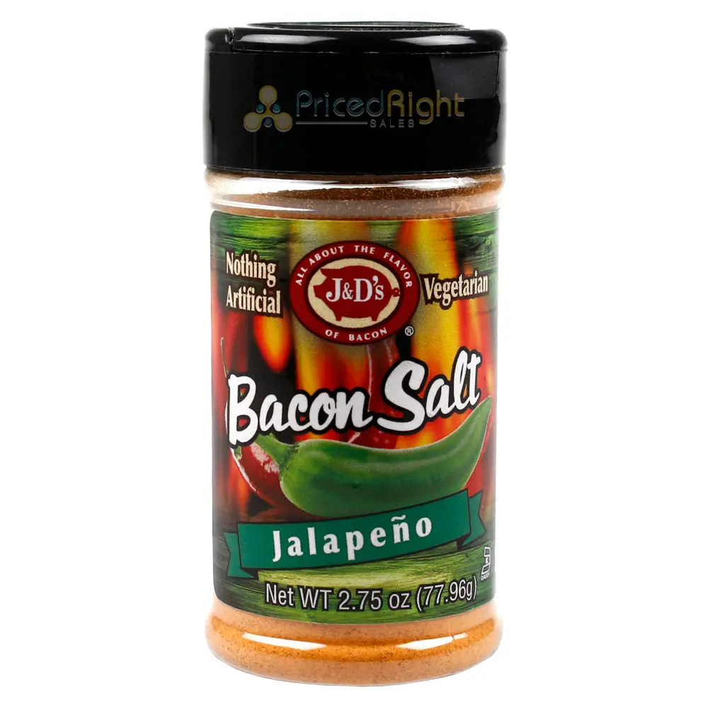 J&D's Jalapeno Bacon Salt 2.5 Oz All Natural Bacon Flavored Seasoning Spice 1