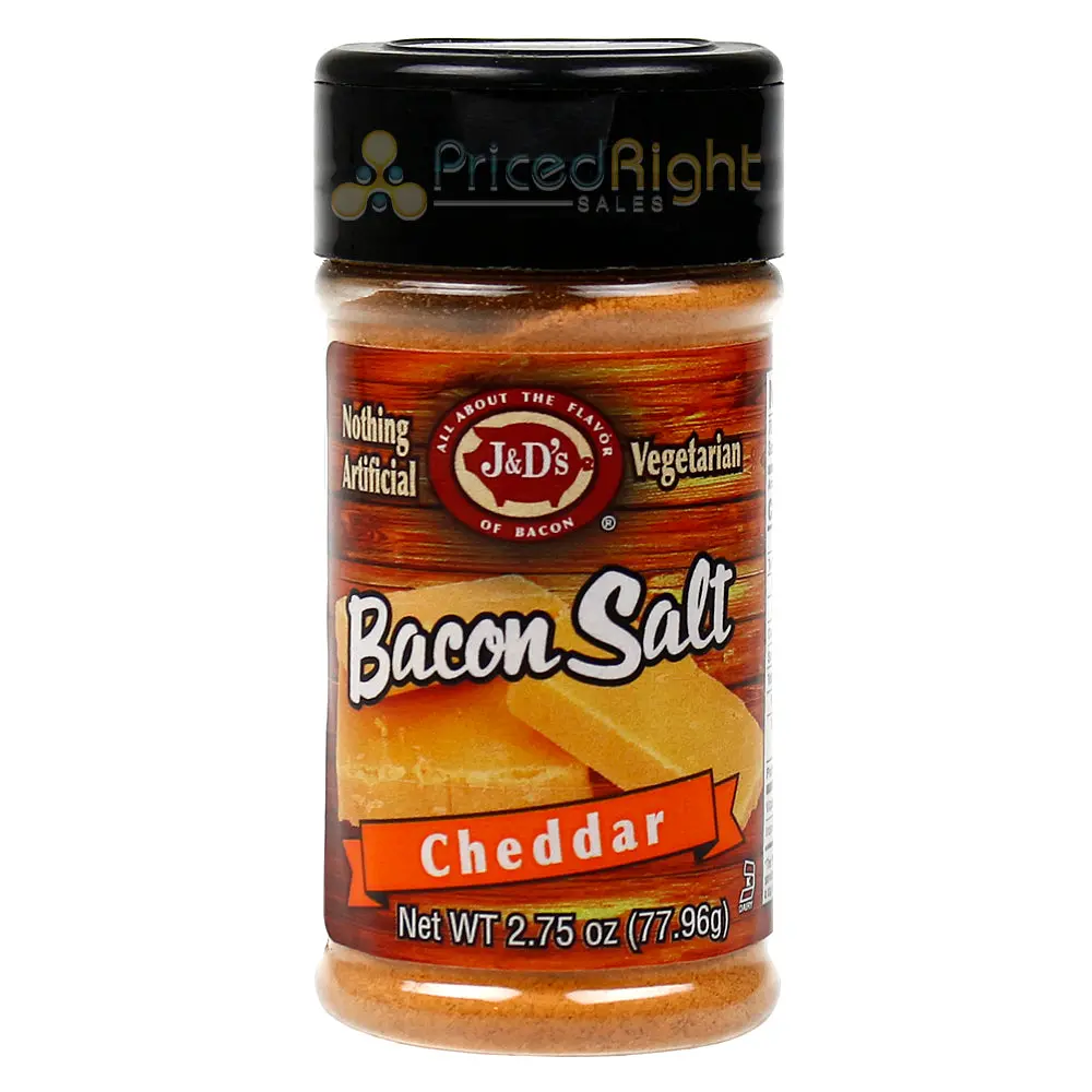 J&D's Cheddar Bacon Salt 2.75Oz All Natural Bacon Flavored Seasoning Spice Rub 1
