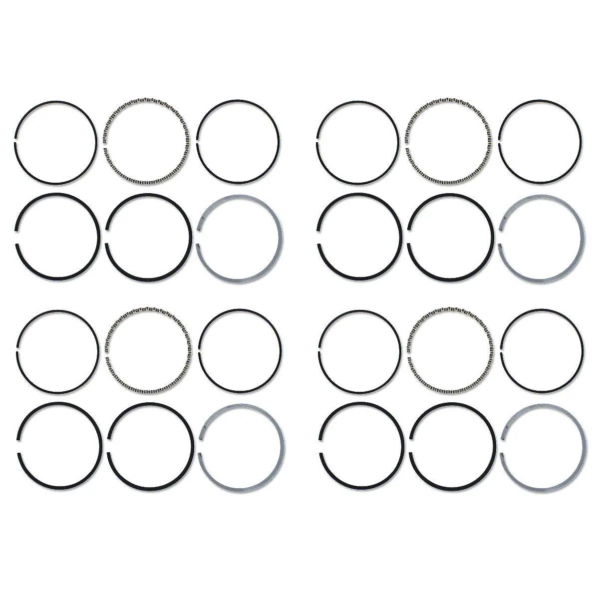 Piston Ring Set 4Cyl 3-3/8" Bore Fits Allis Chalmers B Ca D10 Tractors 70230093 1
