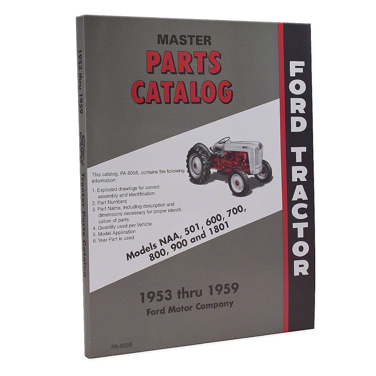 Parts Manual Reprint Fits Ford Tractor | Many 1953-1959 Models | Pa8058 1