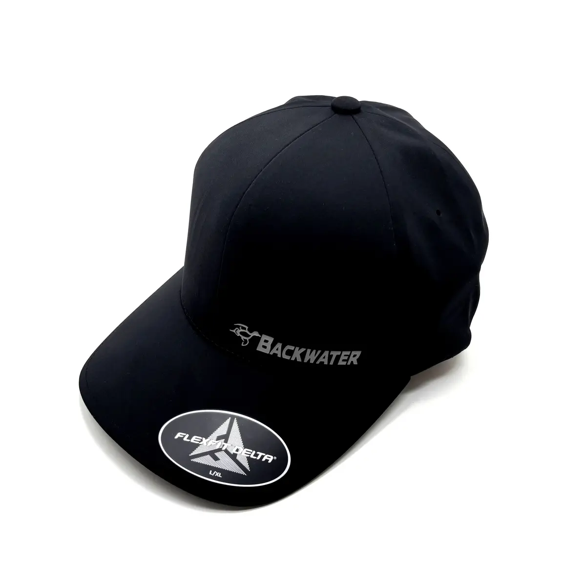 Backwater Duck Logo Black Flexfit Hat 1