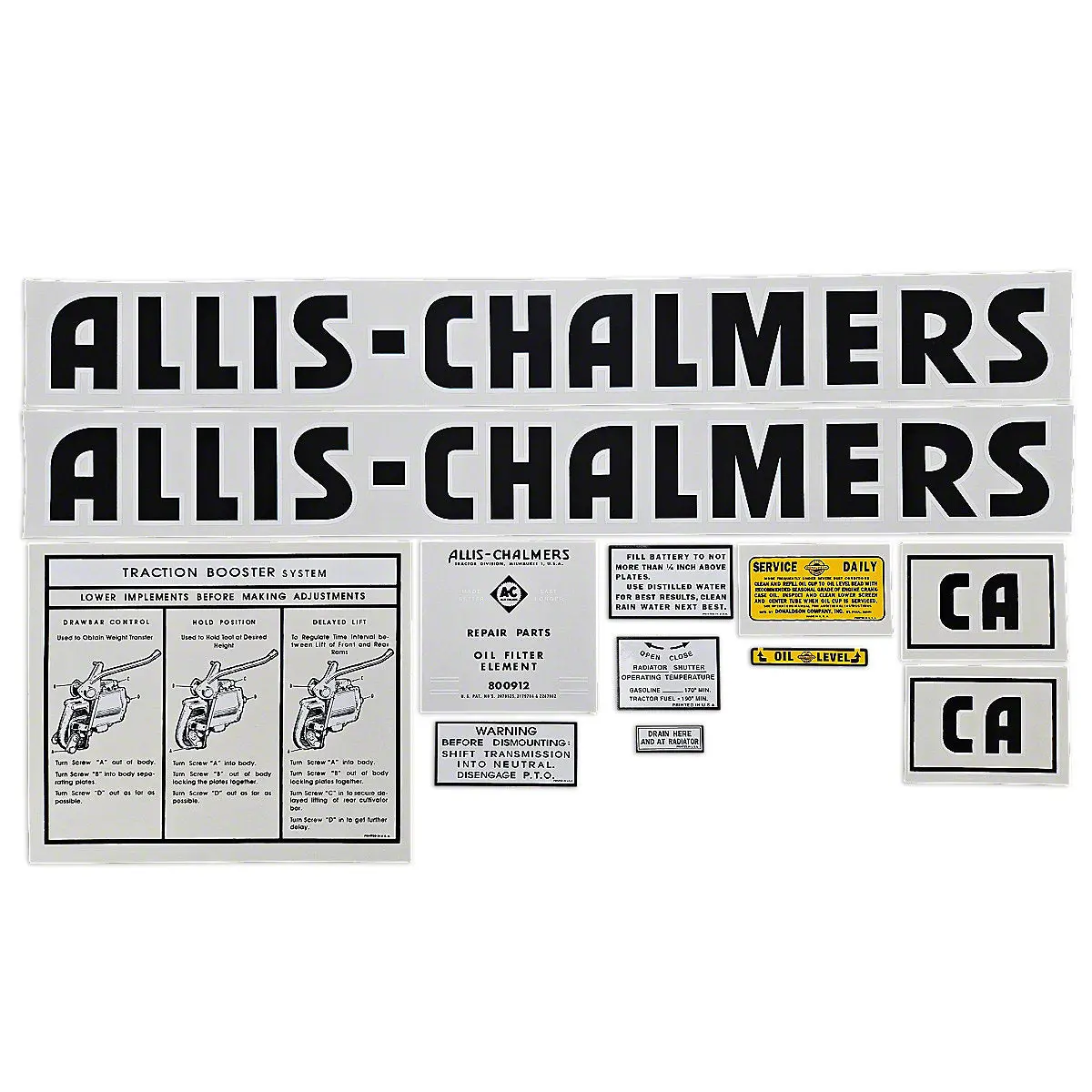 Mylar Decal Set Fits Allis Chalmers Ca Tractor 1