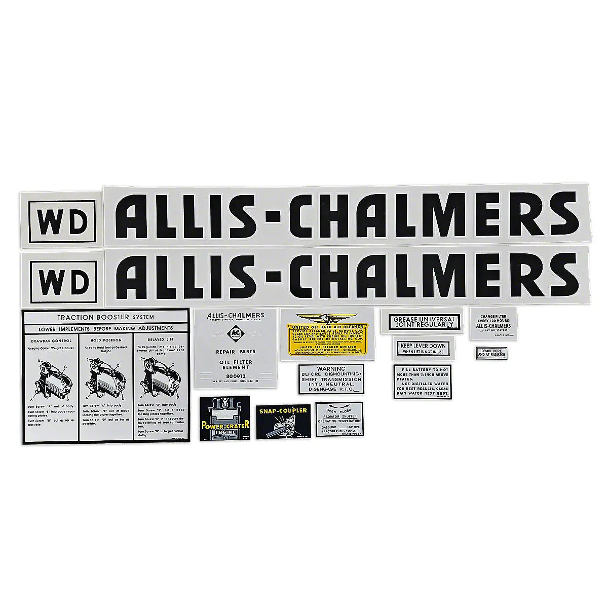 Mylar Decal Set Fits Allis Chalmers Wd Tractor 1