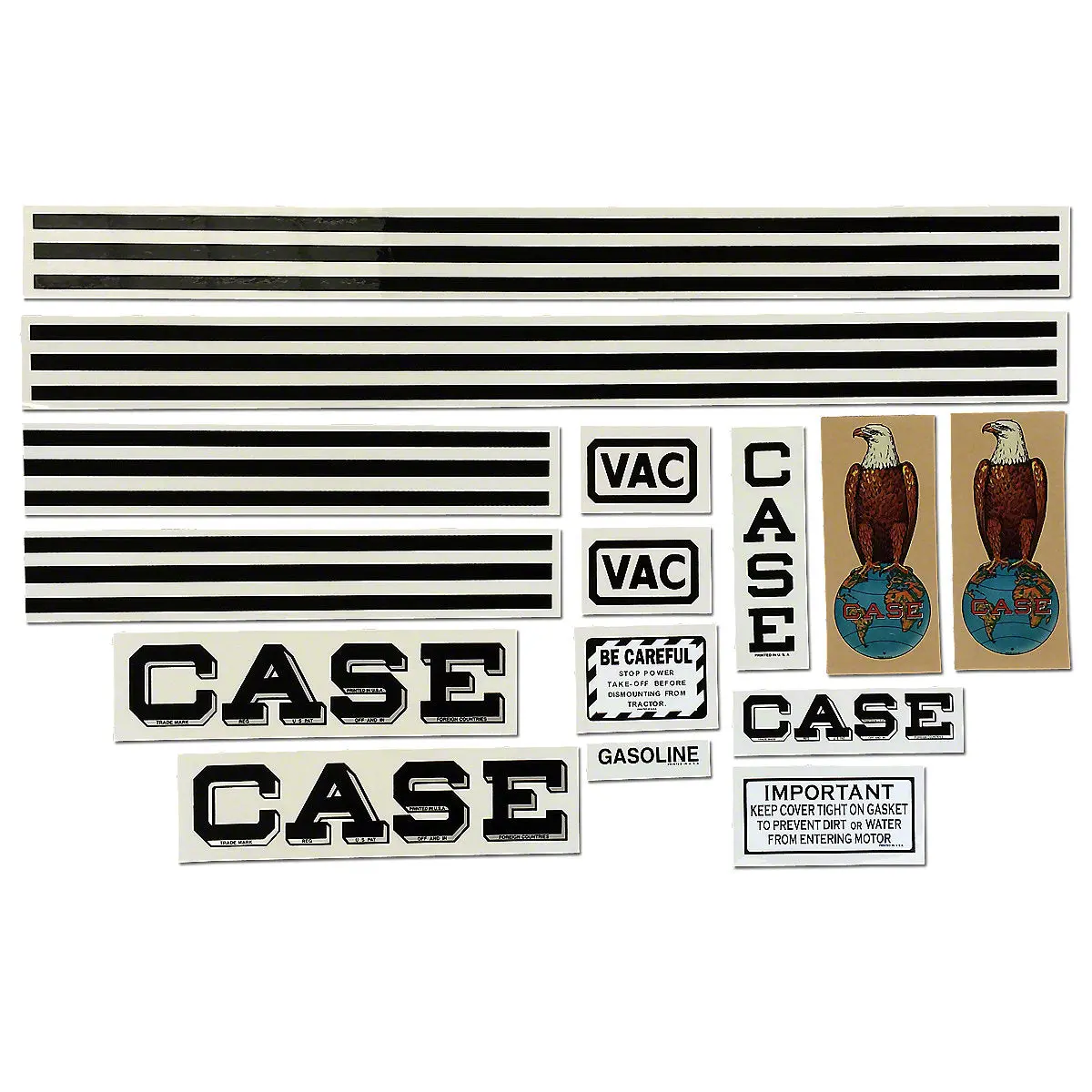 Mylar Decal Set Fits Case Vac Tractor 1