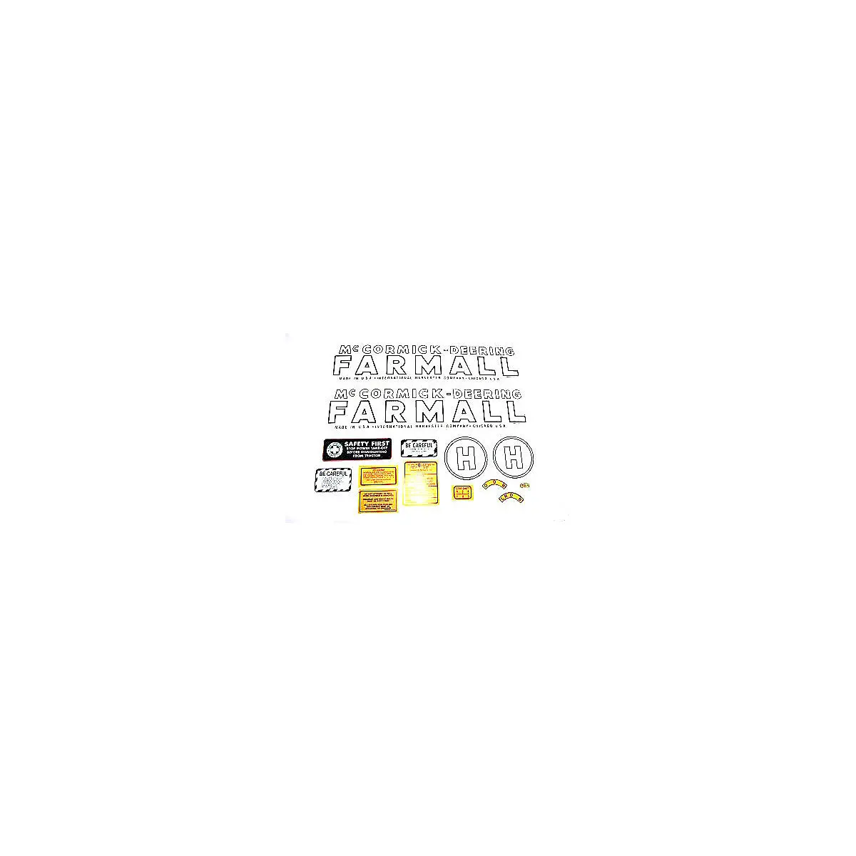 Mylar Decal Set Fits 1942-1944 International H Mccormick Deering Tractor 1