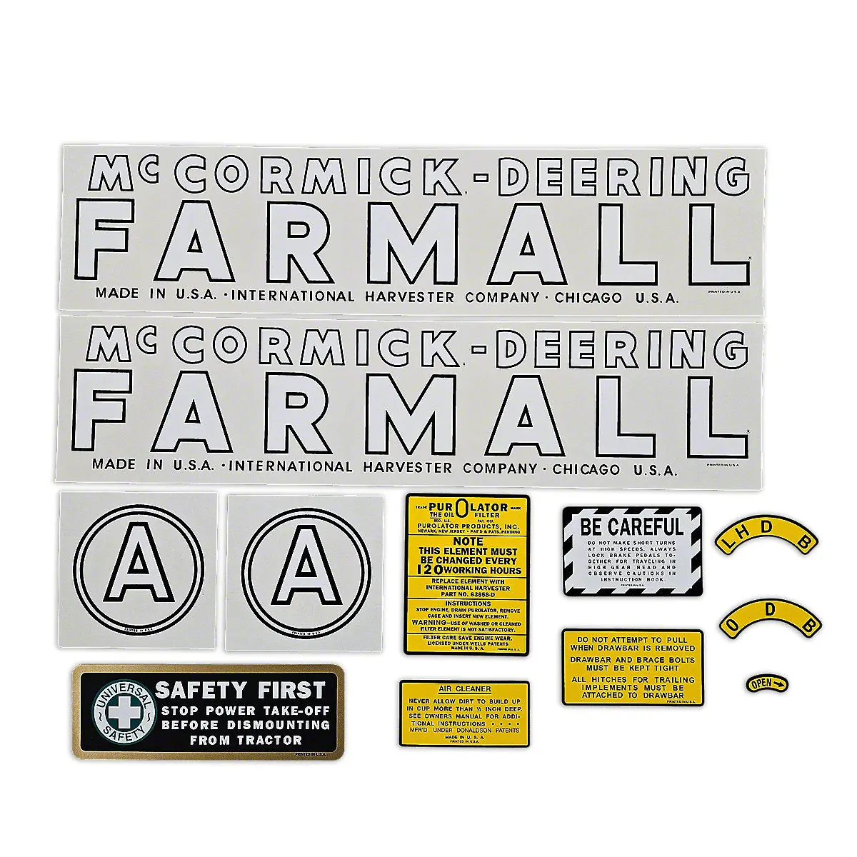 Mylar Decal Set Fits 1940-1944 International A Mccormick Deering Tractor 1