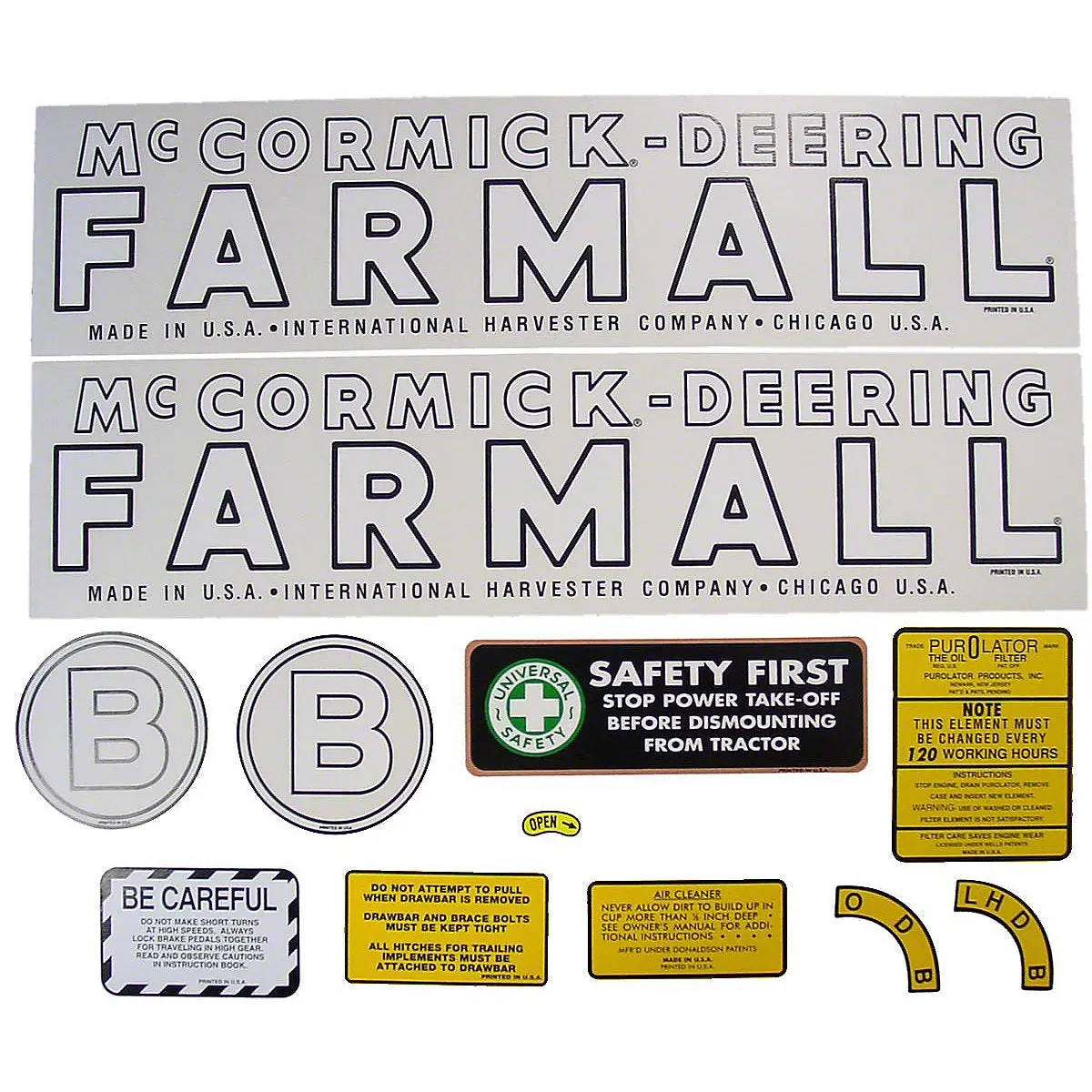 Mylar Decal Set Fits 1939-1944 International B Mccormick Deering Tractor 1