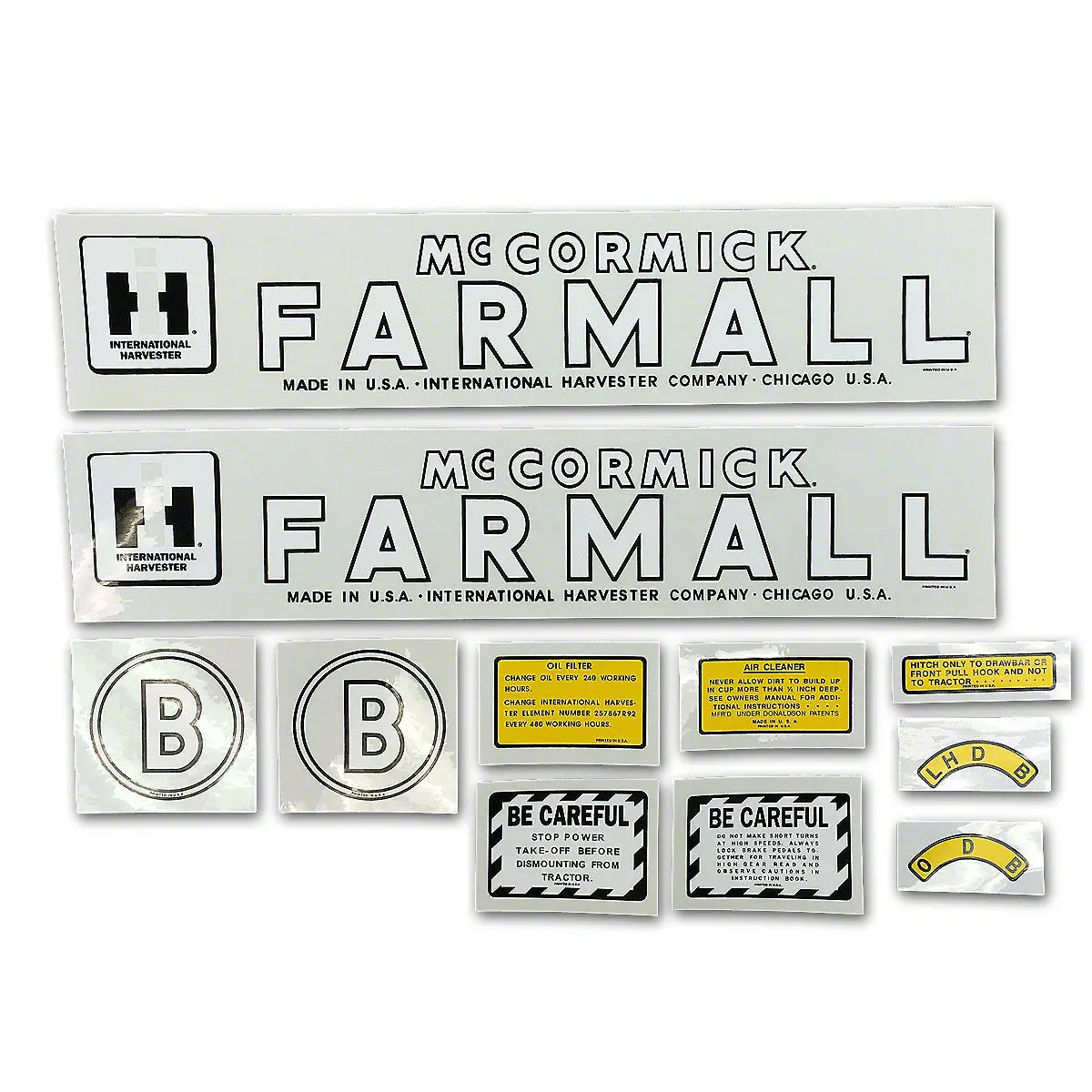 Mylar Decal Set Fits 1945-1952 International B Tractor 1