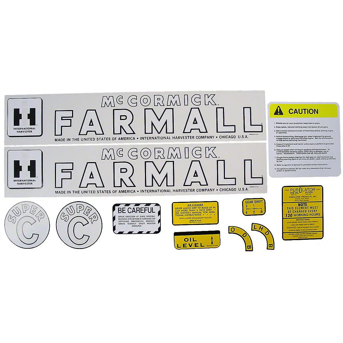 Mylar Decal Set Fits 1951-1954 International Super C Tractor 1