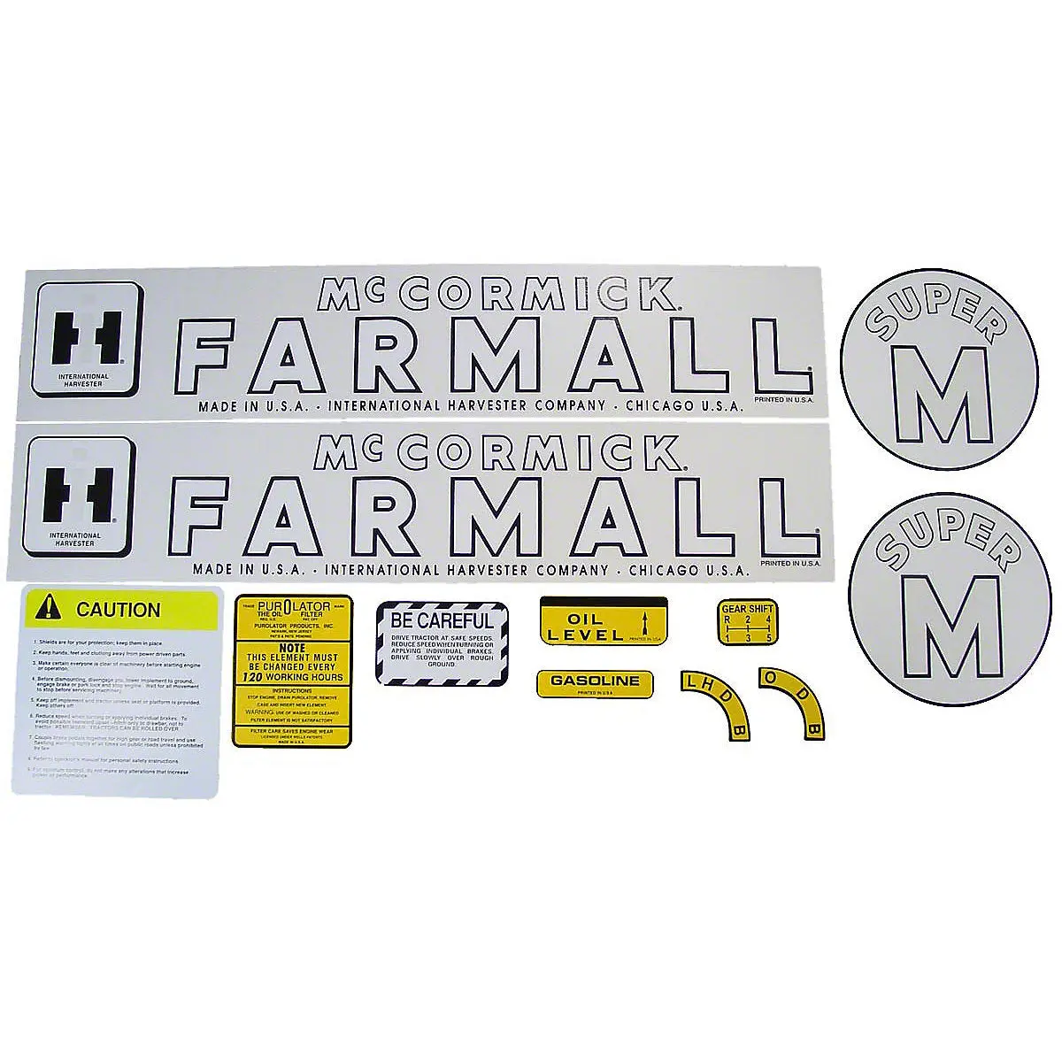 Mylar Decal Set Fits 1952-1954 International Super M Tractor 1