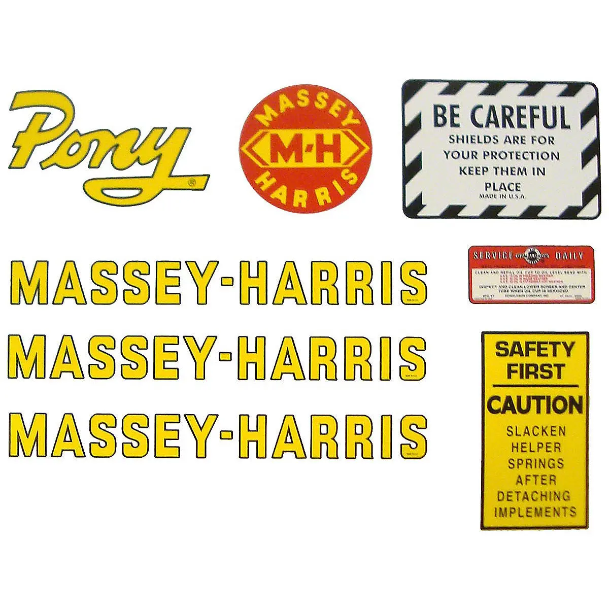Mylar Decal Set Fits Massey Harris Pony Tractor 1
