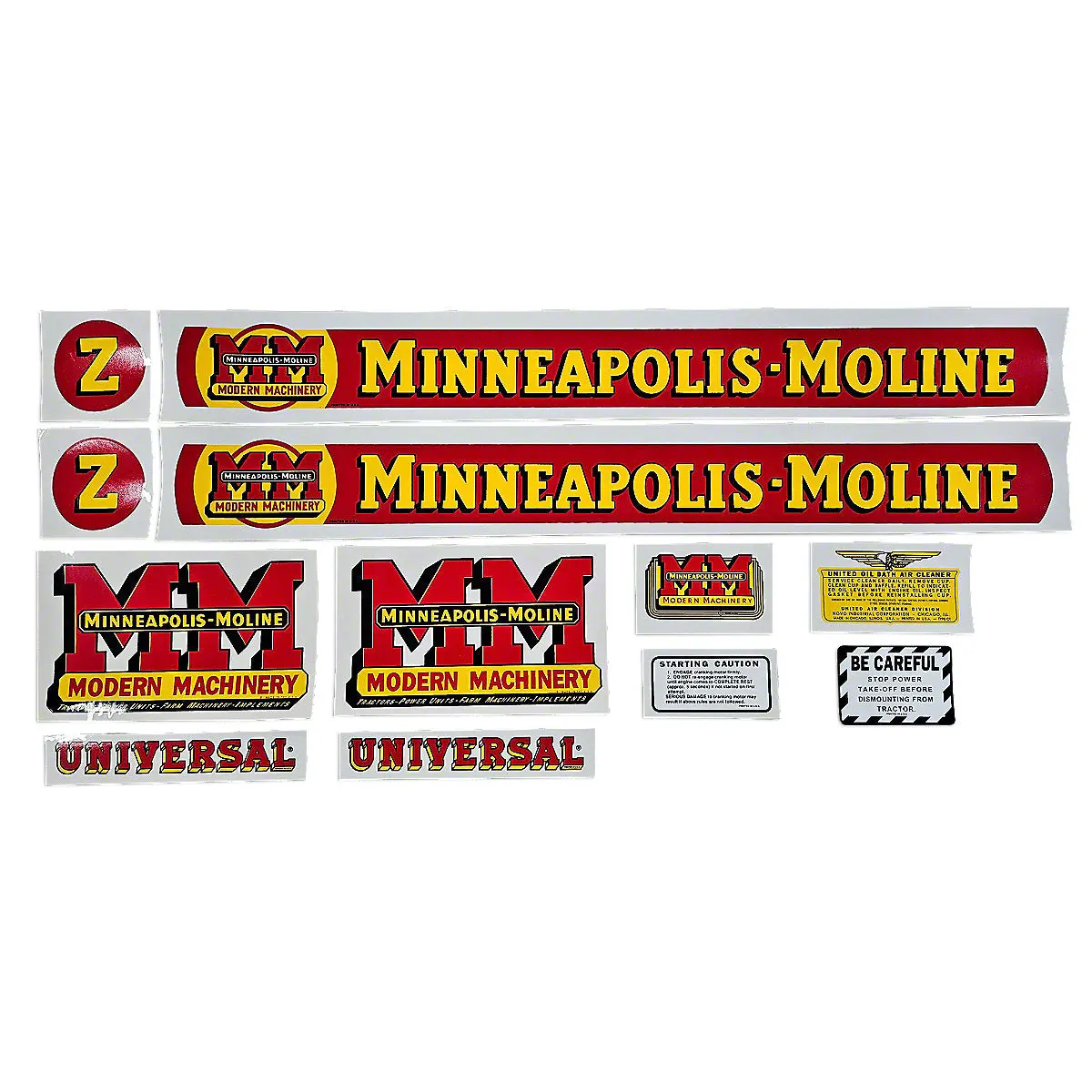 Mylar Decal Set Fits Minneapolis Moline Z Tractor 1