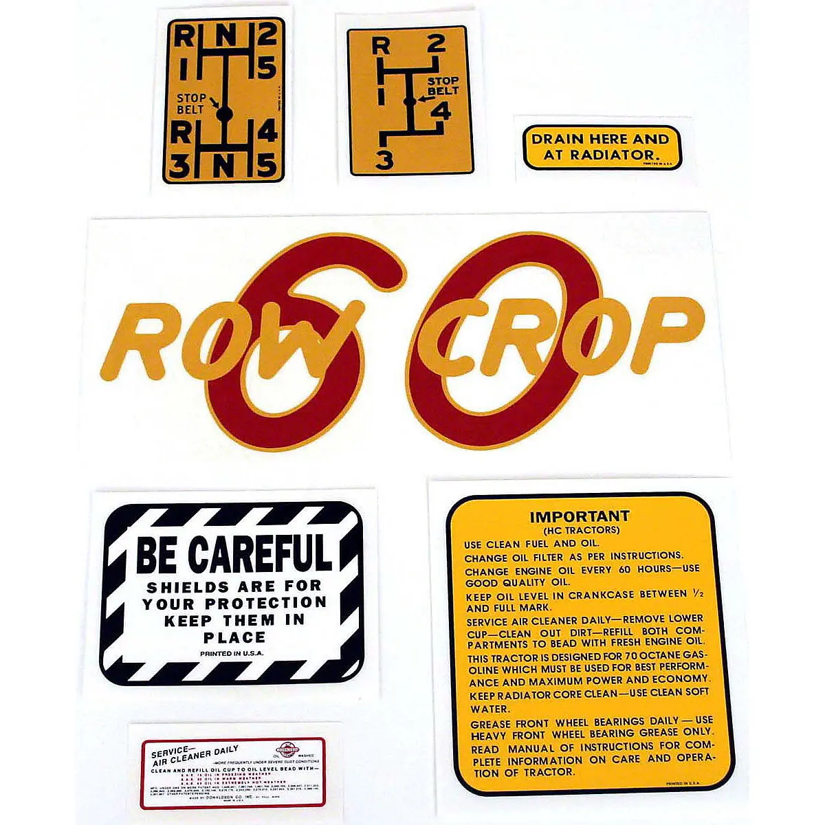 Mylar Decal Set Fits White/Oliver 60 Row-Crop Tractor 1