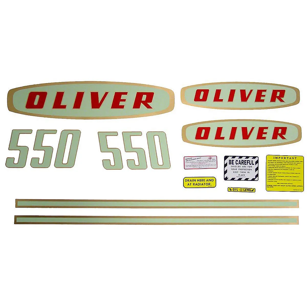 Mylar Decal Set Fits White/Oliver Early 550 Gas Tractor 1