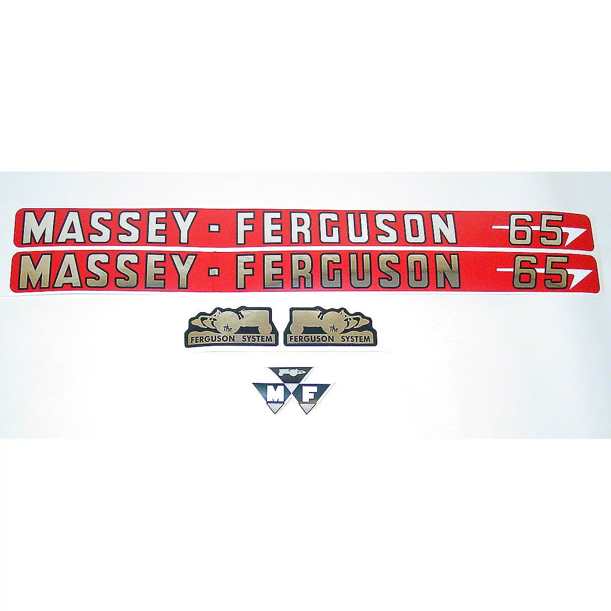 Mylar Decal Hood Set Fits Massey Ferguson 65 Tractor 1