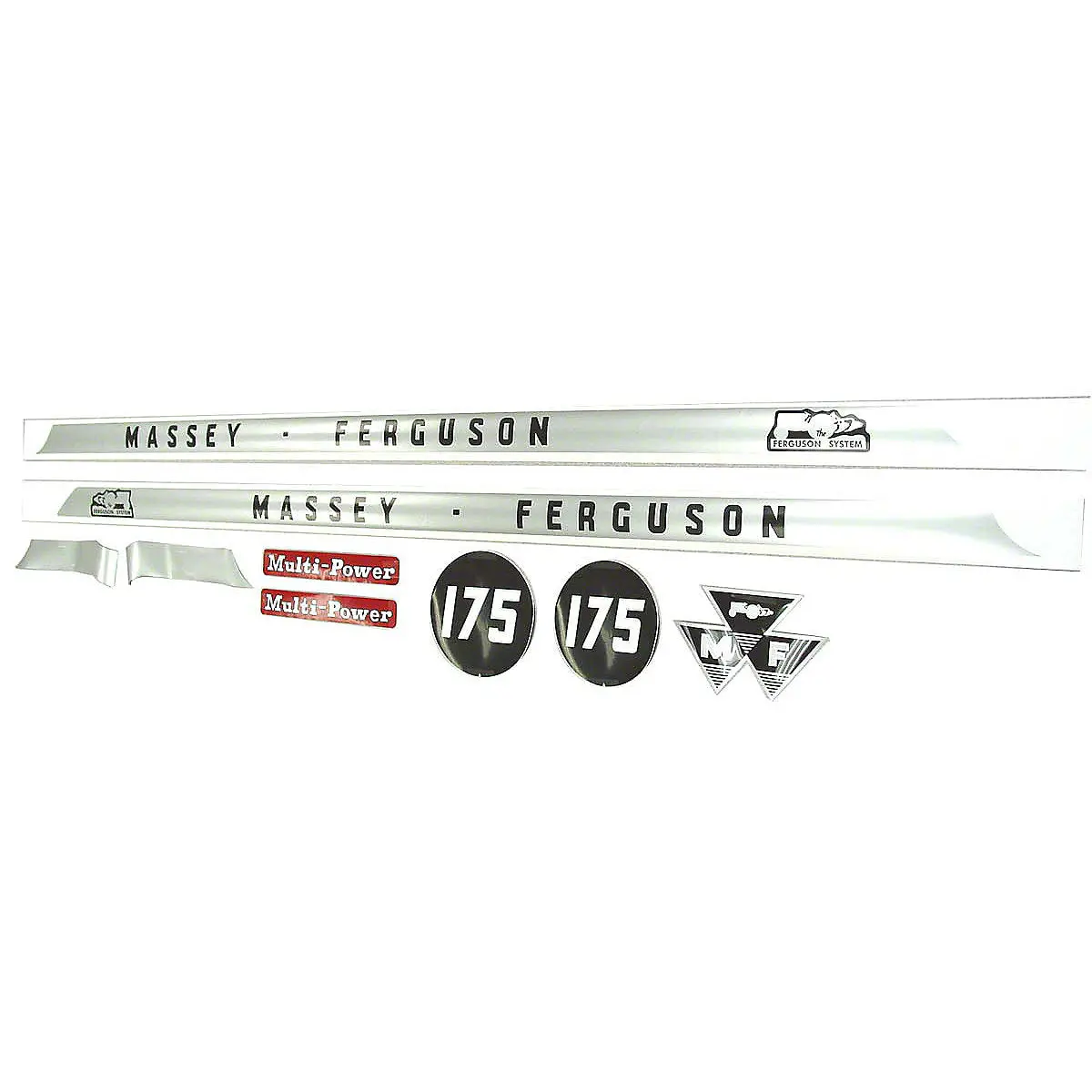 Mylar Decal Hood Set Fits Massey Ferguson 175 Tractor 1