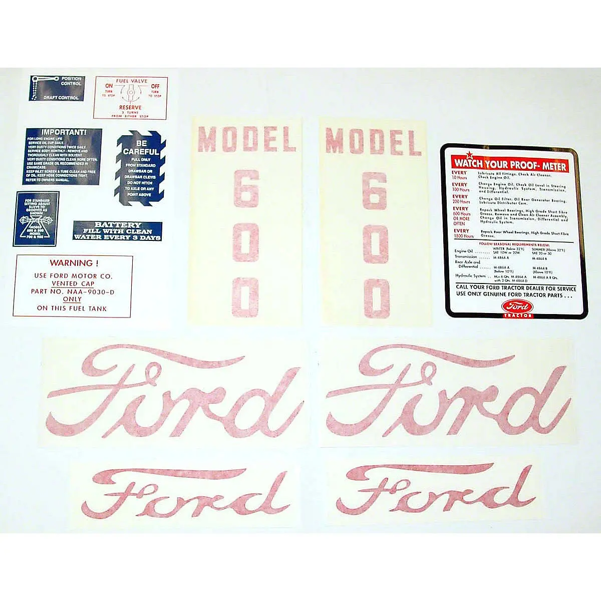 Vinyl & Mylar Decal Set Fits 1955-1957 Ford 600 Tractor | D-6005557 1