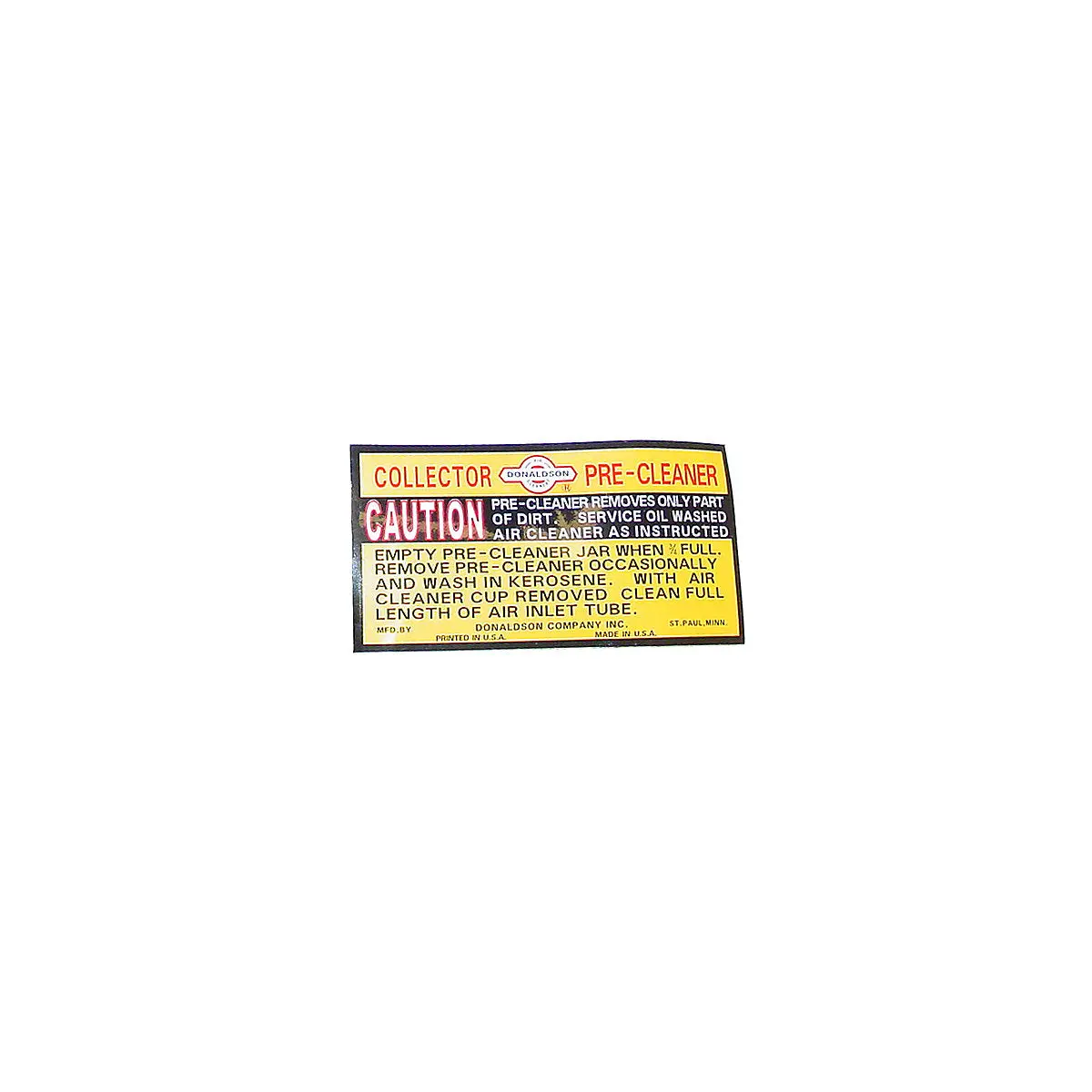 Pre-Cleaner Collectors Decal Fits International Tractor 1