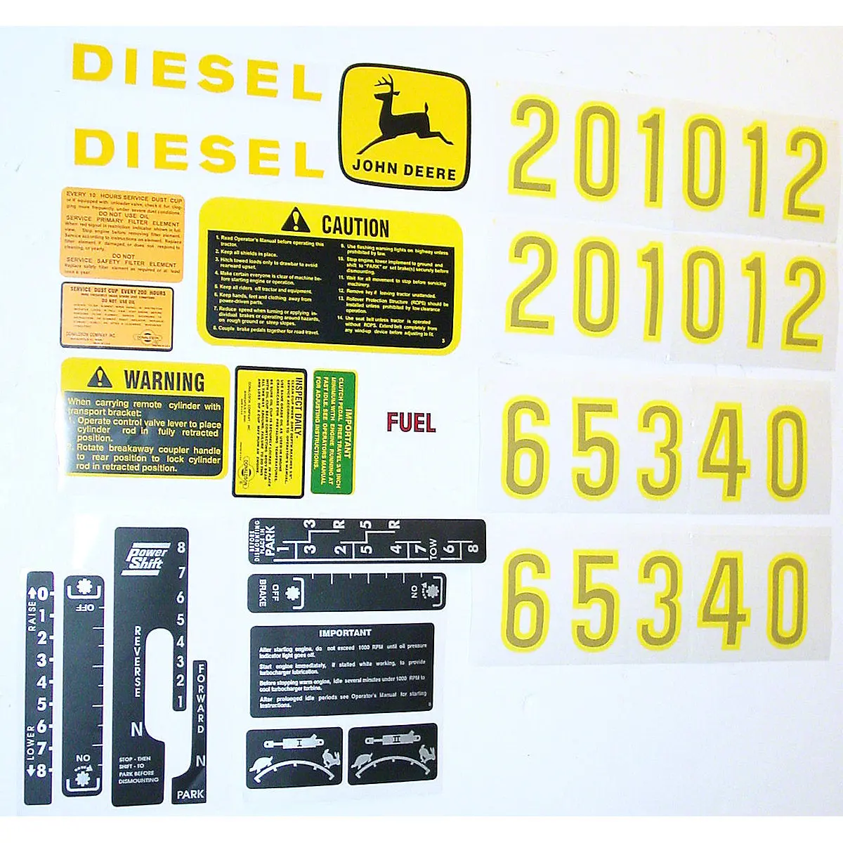 Complete Mylar Decal Set Fits John Deere Tractor | Ar34177, Ar47091, Ar52393 1