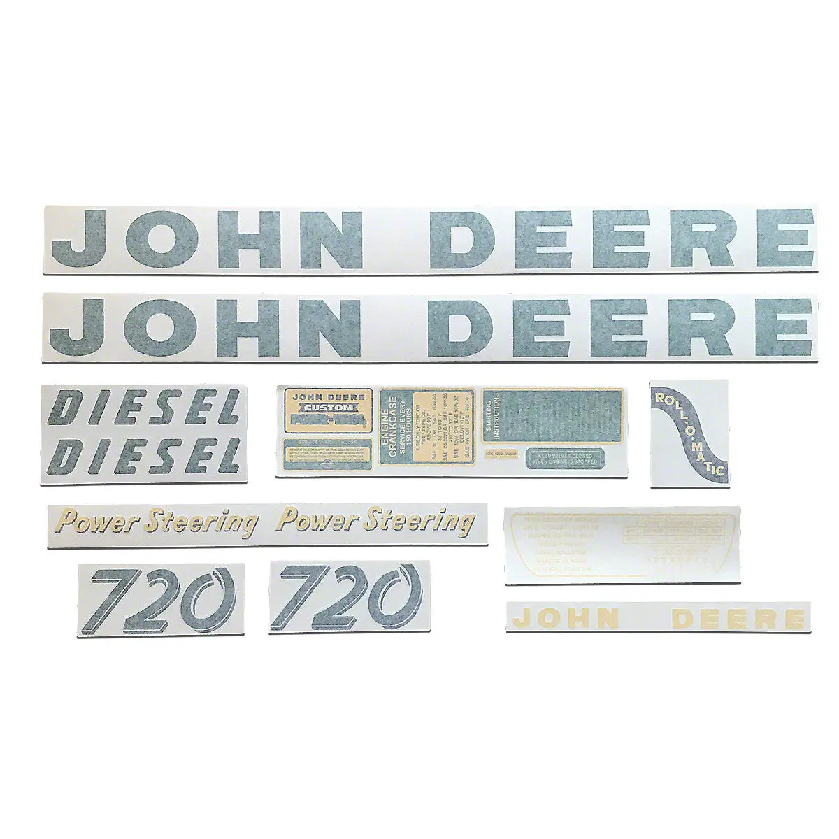 Vinyl Cut Decal Set Fits John Deere 720 Gas/Diesel Tractor 1