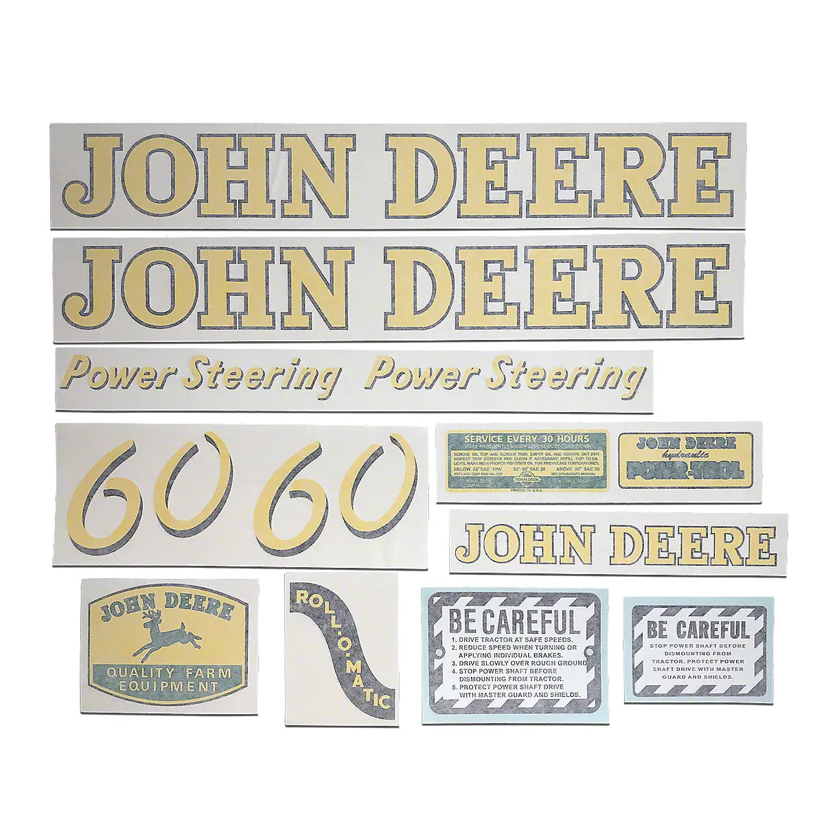 Vinyl Cut Decal Set Fits John Deere 60 Tractor 1
