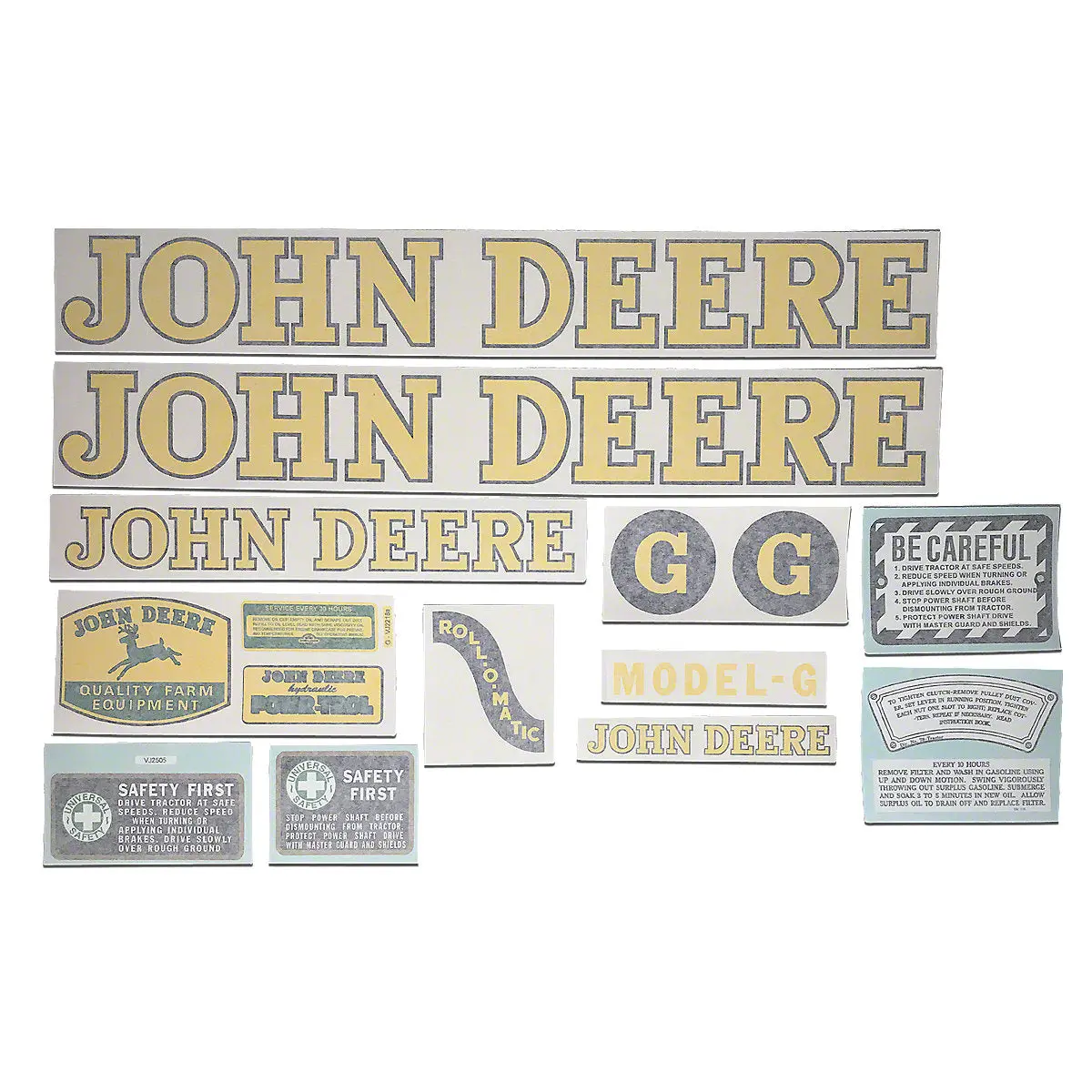 Vinyl Cur Decal Set Fits 1947-1952 John Deere G Styled Hood Tractor 1