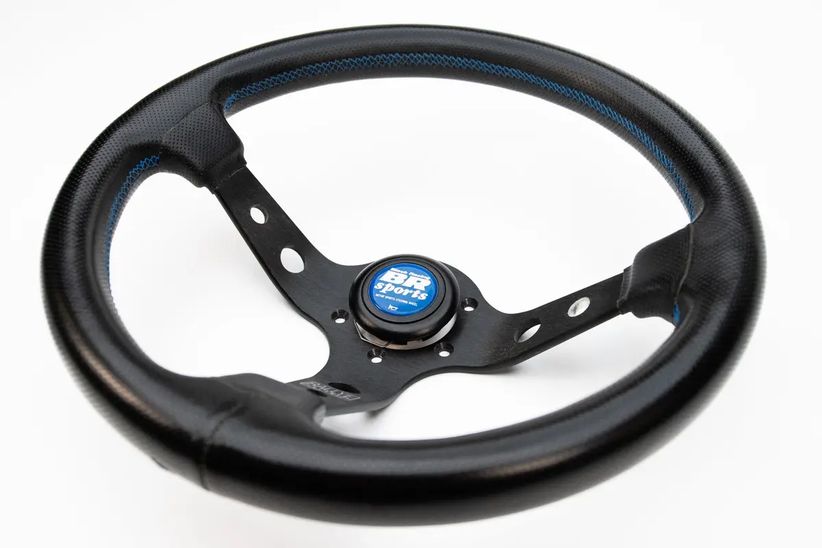 ATC Rally-Style Steering Wheel — 350mm Deep Dish with Black Racing Horn Button