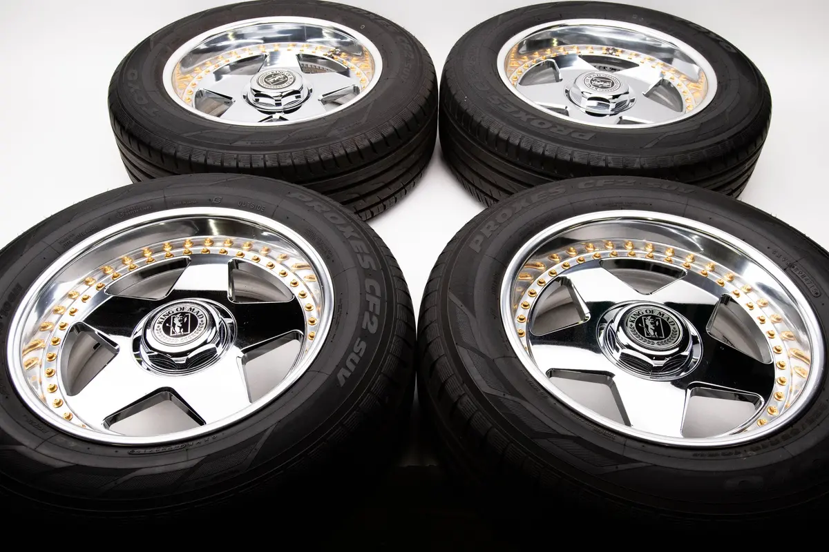 Weds King of Mad Forged Alloy Wheels – 18" 8J ET-8, 6x139.7 Bolt Pattern (Includes Mounted Tires)