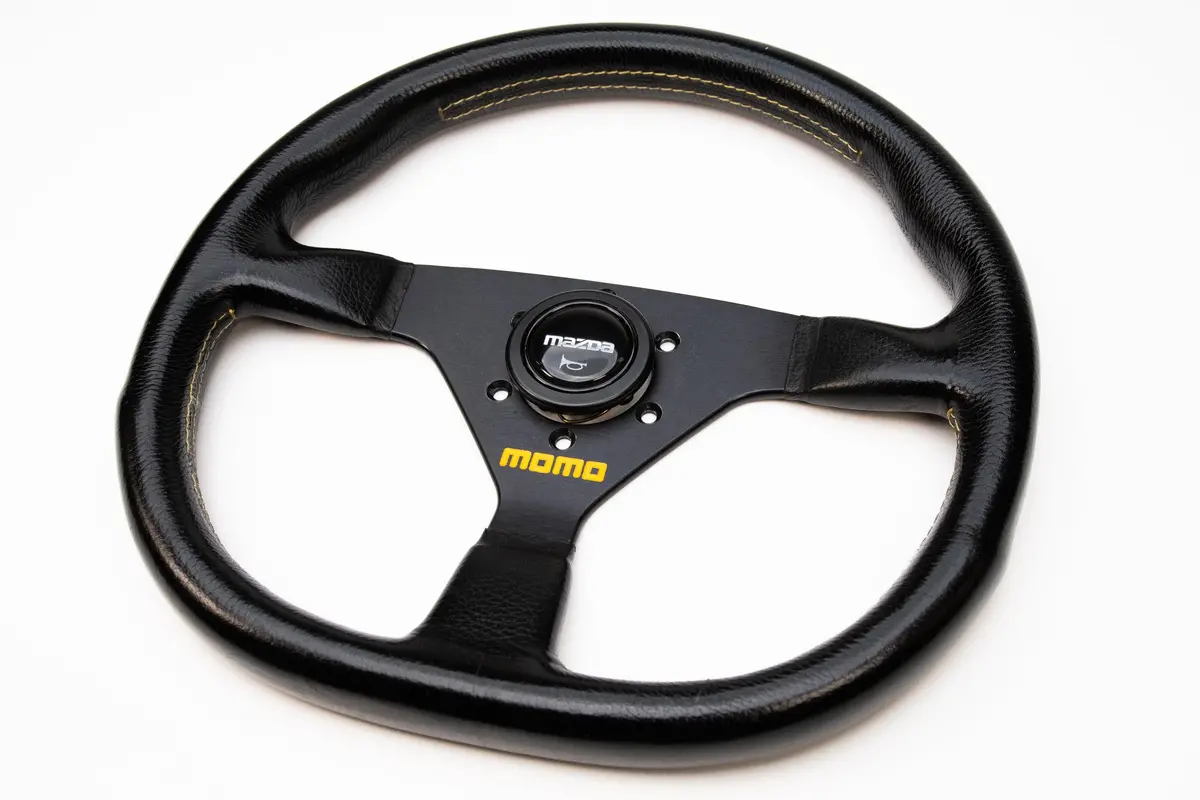 MOMO D-Cut Steering Wheel — 350mm with Mazda-Specific Horn Button