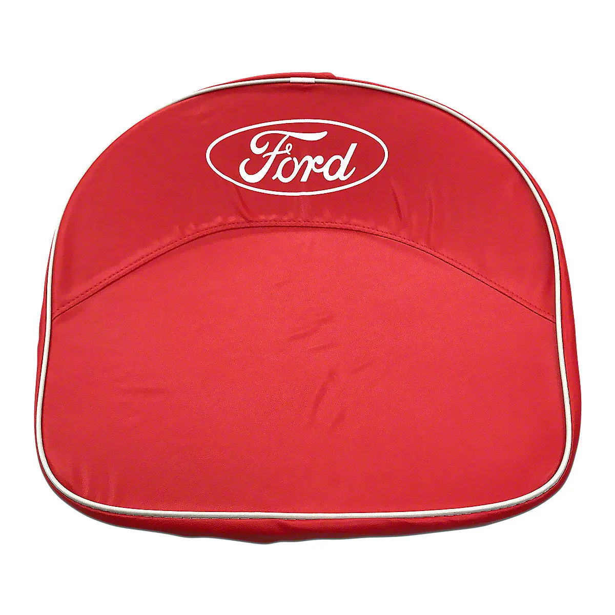 Seat Pad Fits Ford Tractor | Dark Red With White Piping 1