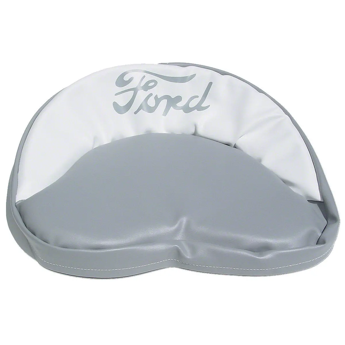 Seat Pad Fits Ford Tractor | Gray And White With Gray "Ford" Script 1