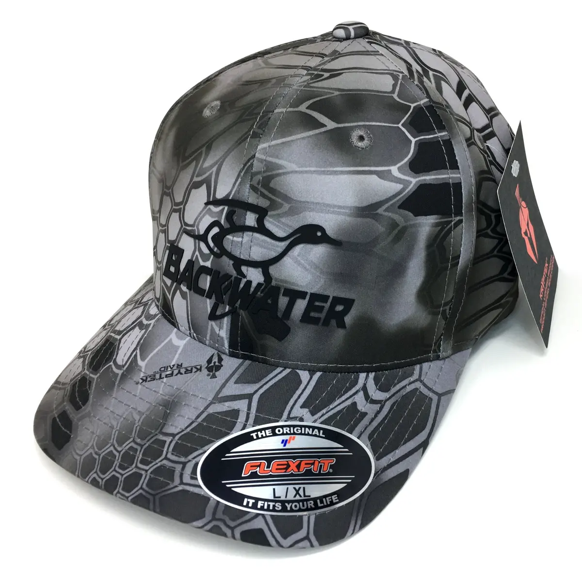 Backwater Duck Logo Raid Flexfit Hat 1