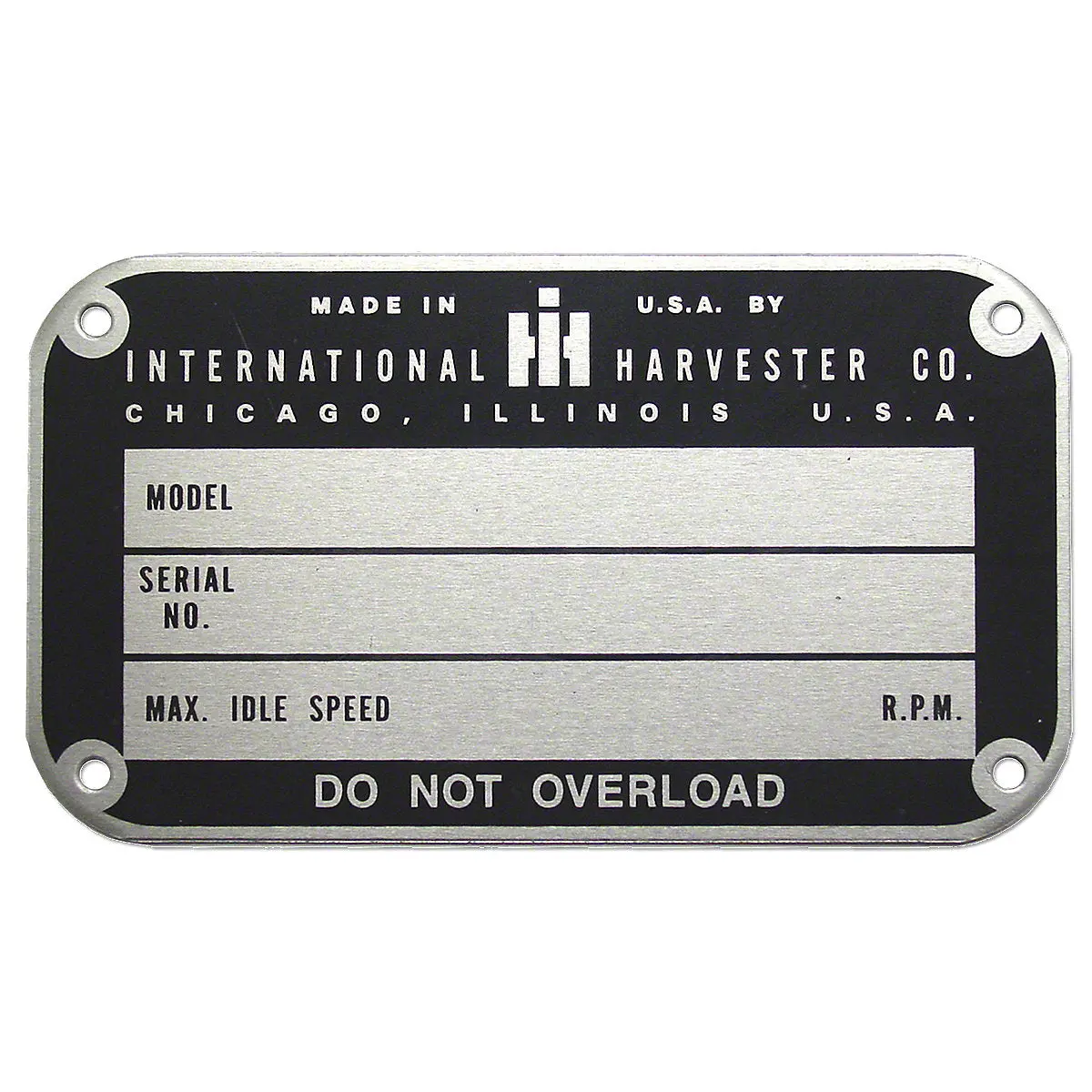 Serial Number Tag Fits International C H M Tractor 1
