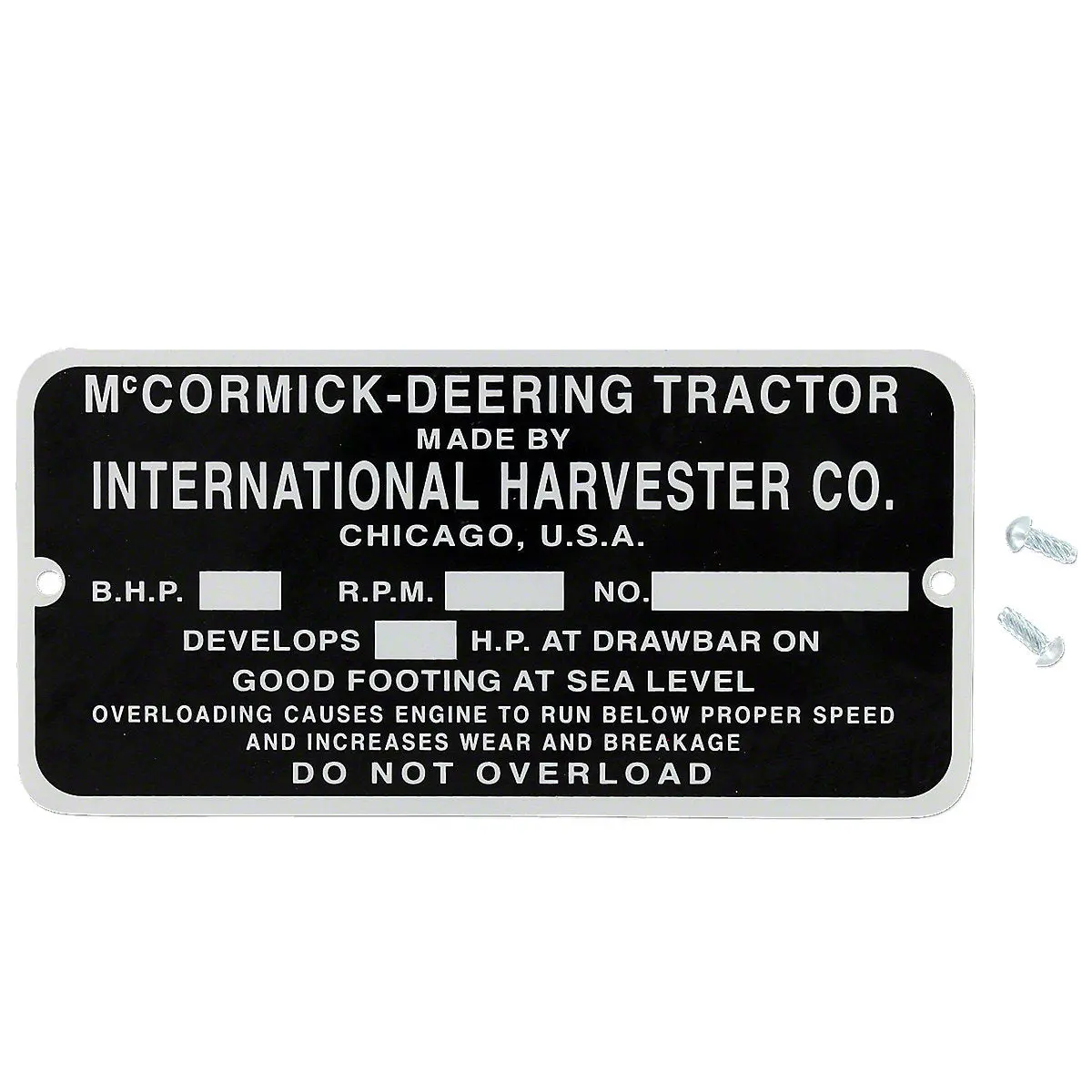 Serial Number Tag Fits International 10 20 Tractor 1